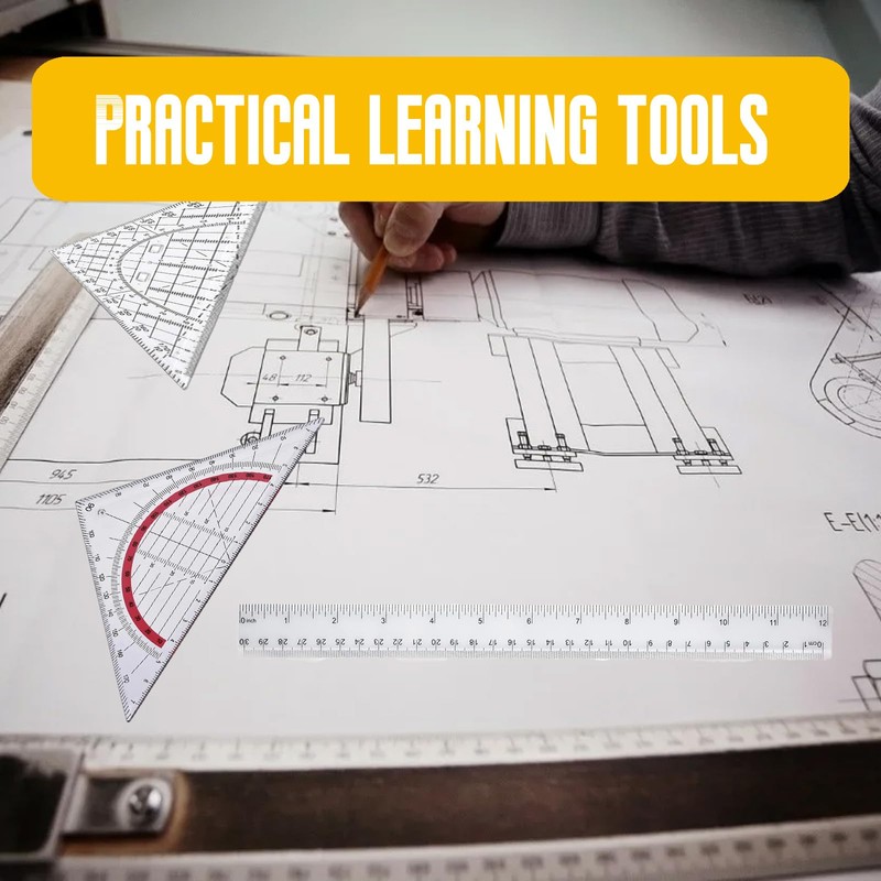 Set Square Flexible, Set of 4 Ruler Set, Set Squares