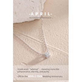 S.Leaf Birthstone Necklace for Women Cubic Zirconia Necklace Sterling Silver Solitaire Pendant Cubic Zirconia Necklace