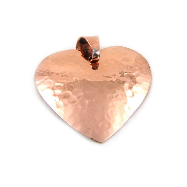 Hand Hammered Copper Heart Drop Pendant Jewellery Gift