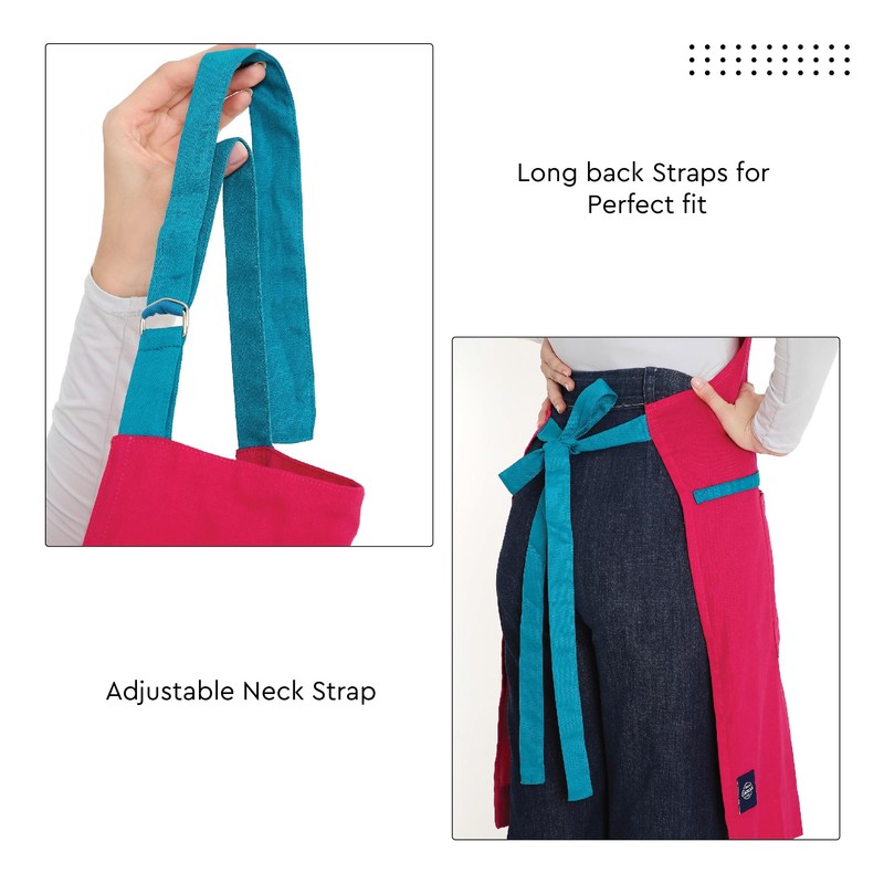 Encasa XO Adjustable Kitchen Apron with Pockets and Towel Holder