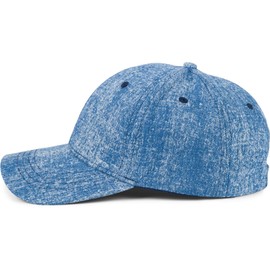 styleBREAKER 04023087 Unisex Jeans Baseball Cap Mottled 6-Panel Denim Baseball Cap Metal Buckle Adjustable, blue