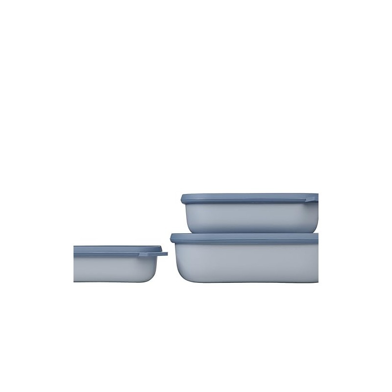 Mepal Circular Rectangle 3 Piece Set Low Nordic Blue Mepal