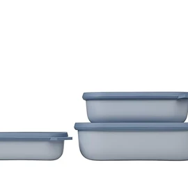 Mepal Circular Rectangle 3 Piece Set Low Nordic Blue Mepal Cirqula Rectangular 3set Low