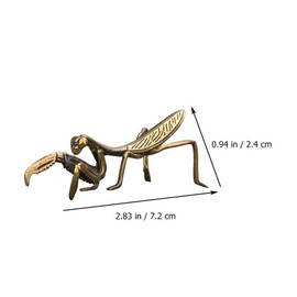 NUOBESTY Copper Praying Mantis, Feng Shui Brass Mantis Statue Animal Garden Sculpture Figurine for Art Graden Yard Tea Table Easter Feastival Decor Collectible Gift Gold