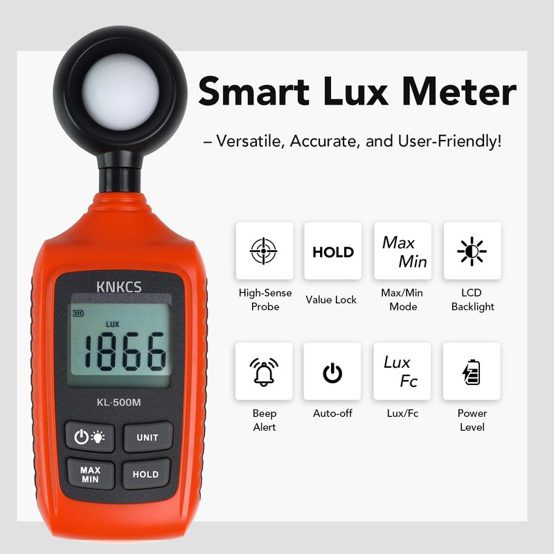 KNKCS Professional Light Meter for Plants, Accurate Light Meter Photography