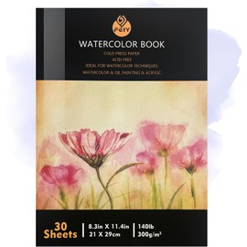 Premium Watercolour Pad, 300 g/m², 30 Pages, Archivable Quality, Perfect Versatility for Vivid Artwork, Ideal for Watercolour, Gouache, Tempera & Acrylic (A5 Double Economy Pack)