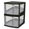 HOMZ 2-Pack 1-Drawer Storage Cart, Clear Plastic Container, 14.25" Wide