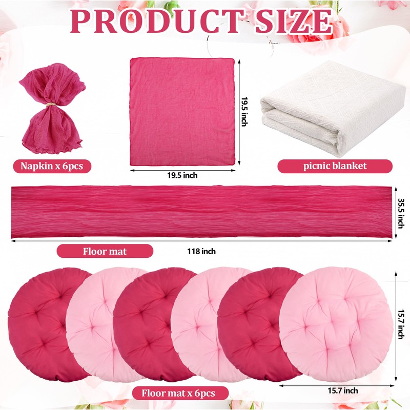 14-Piece Boho Picnic Blanket Set - 91" x 71" Outdoor