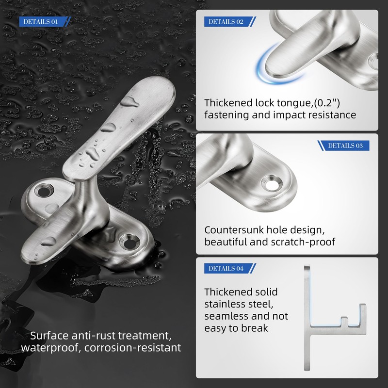 Vancoho 2 Pack 360 Degree Flip Bathroom Stall Latch for