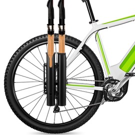 Seenelling Fishing Rod Holder for Bike 2 Tubes Rod Holder Bicycle Fishing Rod Rack Holds 2 Rods Easily Mount Fishing Poles to Bike, Secures Fishing Rods for Bicycle Fishing