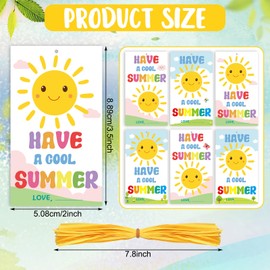 Janlaugh 120 Pcs End of School Year Gift Tags Have a Cool Summer Paper Gift Tags with String Sunshine Teacher Appreciation Present Tags for Gift Wrapping Summer Party and Celebrations Decorations