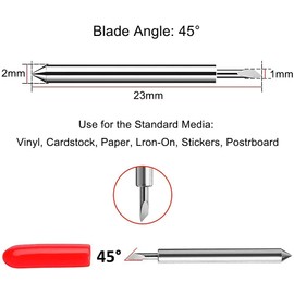 30PCS Blades for Blades for Explore Air 2,Roland Type Cemented Carbide Blade,45°Blade,30°Blade 60°Blade (45 Degree red)