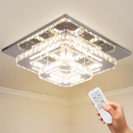 Dimmable Crystal Led Ceiling Light 2 Layers CE Certificate Modern Ceiling Light for Living RoomShade  color: Dimmable, Design Style: Modern, Lamp Power(W): 30, Number of Lights: LED