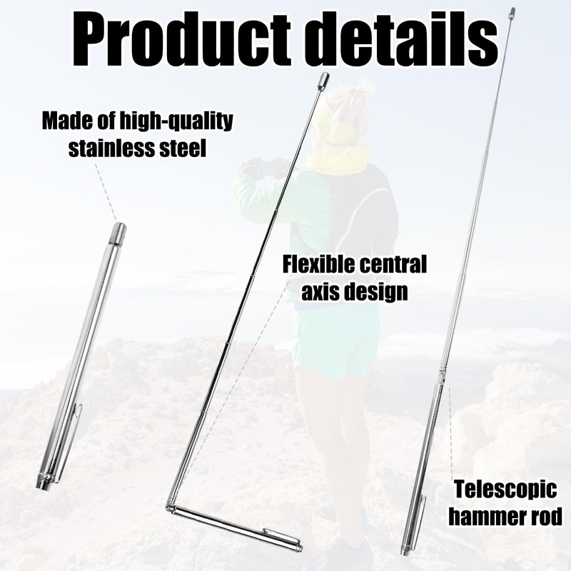 2 Pack Retractable Dowsing Rods – Adjustable Metal Dowsing Rods