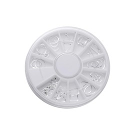 WOONEKY 1PC Nail Art Metal Rivet Studs Silver Hollow Design for DIY Nail Decorations Suitable for Home and Salon Use and Creative Projects