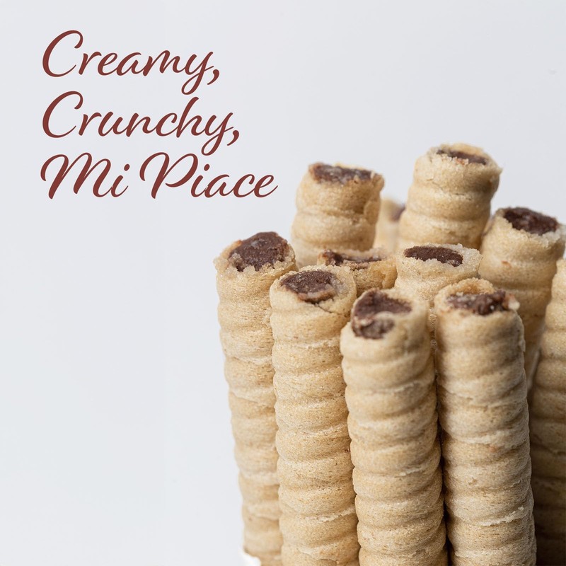 Pirucream Cream Filled Rolled Wafer. Chocolate and Hazelnut Filling. Premium