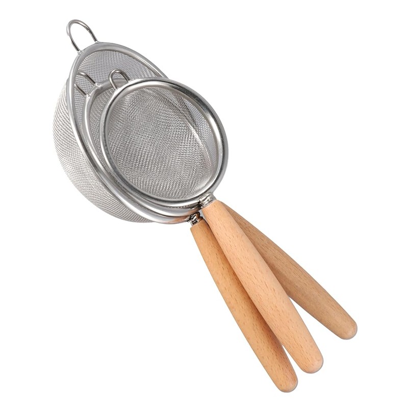 3 Pcs Kitchen Fine Mesh Strainers, Stainless Steel Wire Mesh