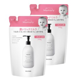 Mamafy (ママフィ) 濃いリッチミルク つめかえ用 310g 2個セット(乳液/もっちり とてもしっとり 高保湿) ベビーローション (べたつかない/のびが良い) スキンケア 赤ちゃん用 (無添加/低刺激性/無香料) 敏感肌
