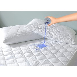 ZNR® Quilted Waterproof Mattress Protector Single | 40 CM Extra Deep Skirt | Fitted Sheet Style Bed Cover | Hypoallergenic | Dust Mite Proof | Breathable | Noiseless (Single)