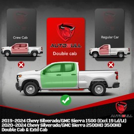 6 Inches Double & Extd Cab Running Boards Side Steps Compatible with 2019-2024 Chevy Silverado/GMC Sierra 1500 (Excl 19 Ld/Lt, 2020-2024 2500HD 3500HD, Black Textured Aluminum Nerf Bars