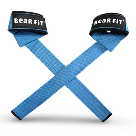 BEAR Fit | Premium Weight Lifting Straps with Neoprene Wrist Padding | Heavy-Duty Gym Accessories for Deadlifts, Pull-Ups, Rows & Strength Training (Blue)
