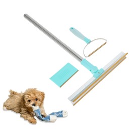 GLIDESMOOTH Pet Hair Removal Tool, Retractable Dog Hair Remover, Carpet Rake, Carpet Scraper Remover Tool for Removing Fur from Furniture, Blue, 1 Set