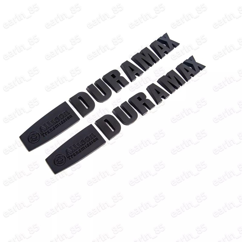 GM 2x Matte Black Allison Transmission Duramax Hood Emblem Badge