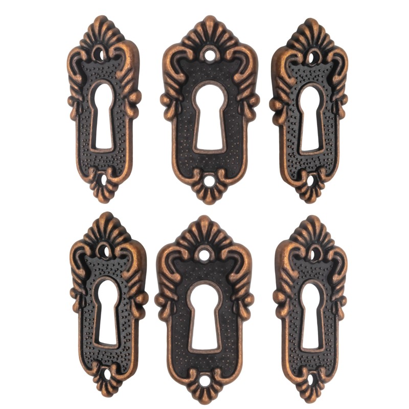 FUXXER® Set of 6 Antique Key Signs and Lock Rosettes,