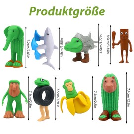 PangWuu 8 Brainrot Figuren Set, Italian Brainrot Sammlerstücke, Dekorationsartikel im Anime-Stil, 8-teiliges PVC-Figurenset, 8,5 x 5 cm für Sammler & Raumgestaltung