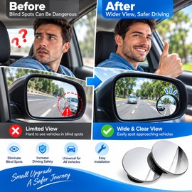 360° Adjustable Blind Spot Mirror for Cars – Wide-Angle Convex View for Parking, Reversing & Daily Driving