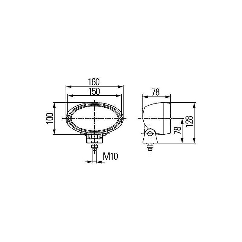 HELLA 1GA 996 161-131 Halogen-Worklight - Oval 100 - 12/24V