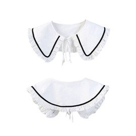 Big Pointed Collar Fake Collar Navy Style Cape Detachable Ruffled False Collar for Women and Girl