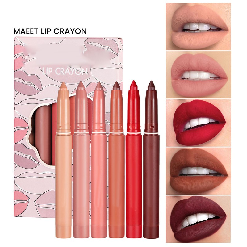 6 Colors Matte Crayon Lipstick Lipstick Makeup Lipstick Set Waterproof