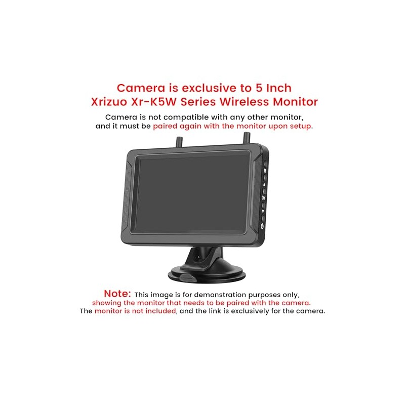 Xrizuo Xr-K5W Series Magnetic Solar Wireless Recharg Reverse Camera for