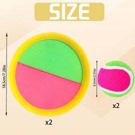 YOUYIKE Outdoor Velcro Ball Game for Children, 2 Paddles and 2 Balls, Fun Outdoor Game Catch Ball Game, Outdoor Beach Toy Games 2 3 4 5 6 7 8 9 10 Years Girls Boys Easter Gifts