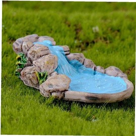 DPWOUM 1Pc Blue Micro Landscape Fairy Garden Miniature Pond Ornaments Kit for Fairy Lawn Mountain Stream Decoration Home Craft Accessories Outdoor Statues