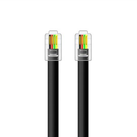 NECABLES 2Pack 6 Inch Short RJ9 Cable 4P4C Phone Cord Telephone Cable RJ9 / RJ10 / RJ22 4P4C Male to Male Straight for Both Data and Voice Black - 6in