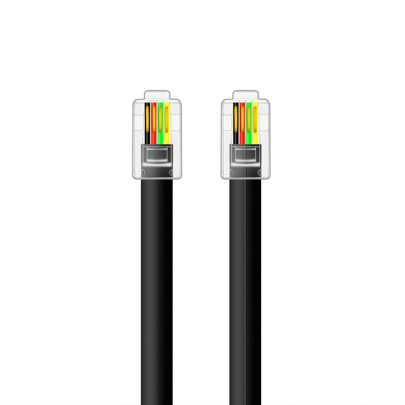 NECABLES 2Pack 6 Inch Short RJ9 Cable 4P4C Phone Cord