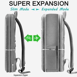 ZINZ Slim Laptop Backpack 15 15.6 16 Inch with Variable Capacity and USB Port, Anti-Theft Business Backpack Water-Resistant Travel Backpack Daypack, One-pices Shell Never Deformation,G02Y01