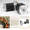 RATTMMOTOR Nema23 Stepper Motor 23HS9430, 308oz-in, 1.8 Drgree, 3A, 2-Phase