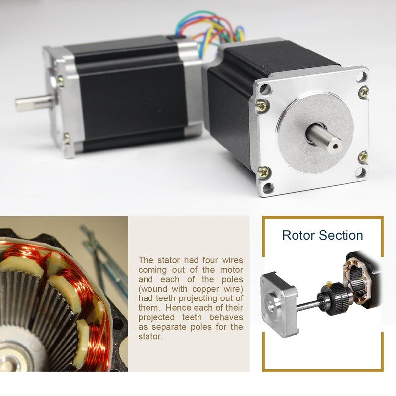 RATTMMOTOR Nema23 Stepper Motor 23HS9430, 308oz-in, 1.8 Drgree, 3A, 2-Phase