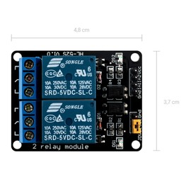 kwmobile 2 Channel Relay Module - 5V Relay Board for Arduino Raspberry Pi with Optocoupler - Pack of 3