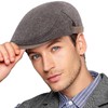 CheChury Flat Cap for Mens Tweed Cotton Hat Blend Newsboy