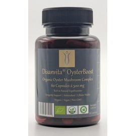 Disanvita OysterBoost Organic Oyster Mushrooms with High Natural Ergothionein Content 60 Vegan Capsules