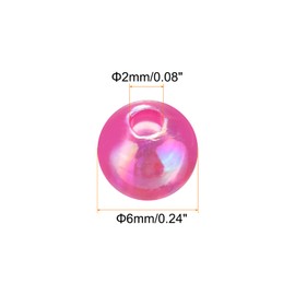 HARFINGTON 1000pcs Acrylic Round Beads AB Colors 6mm Loose Bubble Spacer Craft Beads with Hole for DIY Earring Bracelet Necklace Key Chains, Pink AB