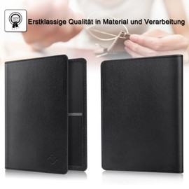 Fintie Vehicle Registration Certificate Case, Ultra-Thin and Lightweight, Credit Card Holder, ID Holder, Made of Synthetic Leather, Black