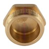 Brass plug, 1/2 inch male thread, pipe plug. hexagonal, end