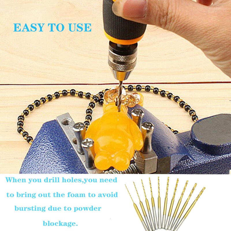 WANGR 2.35 Shank Mini Micro Drill Bit Set 10pcs 0.6-2.2mmTwist