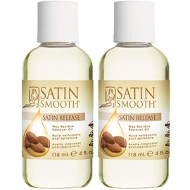 Satin Smooth Satin Release Wax Residue Remover Oil, Almond-Infused, Post-Waxing Oil, Skin Care, 4 fl. oz, 2-Pack