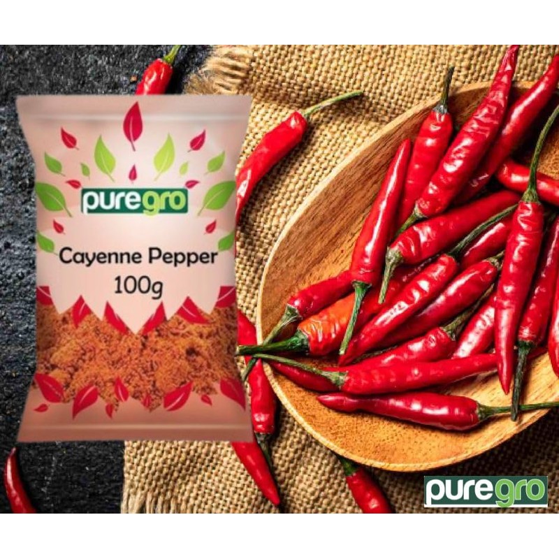 Puregro Cayenne Pepper Powder 100g| Ground Hot Chilli Spice for
